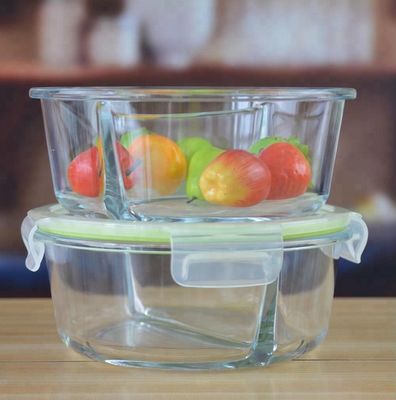 chất lượng Two Pots Borosilicate Clear Glass Storage Jars , Glass Bowls With Lids nhà máy sản xuất