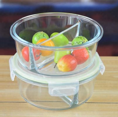 chất lượng Two Pots Borosilicate Clear Glass Storage Jars , Glass Bowls With Lids nhà máy sản xuất