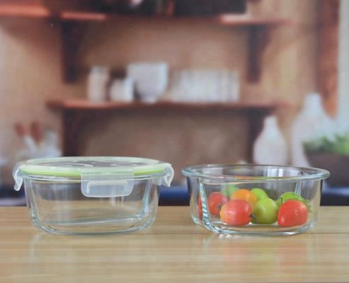 chất lượng Two Pots Borosilicate Clear Glass Storage Jars , Glass Bowls With Lids nhà máy sản xuất