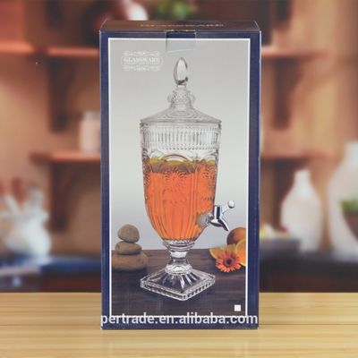 chất lượng Deep Cutted Engraved 5l Glass Jar With Lid . Glass Food Storage Jars nhà máy sản xuất