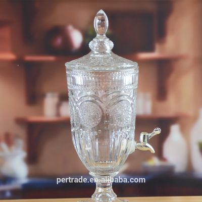 chất lượng Deep Cutted Engraved 5l Glass Jar With Lid . Glass Food Storage Jars nhà máy sản xuất