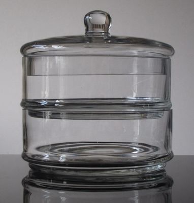 chất lượng Handblown 3 Layer Stackable Storage Jars With Lids nhà máy sản xuất