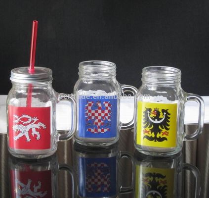 chất lượng Color Diamonds Fonts Handpainted Glass Container For Kitchen nhà máy sản xuất