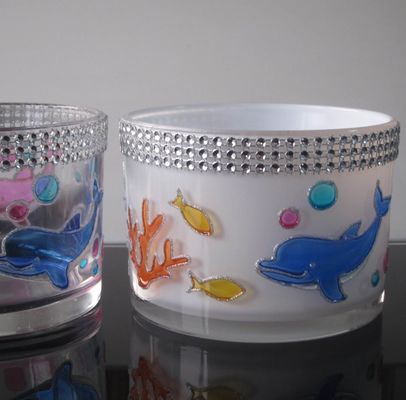 chất lượng Handpainted Votive Candle Holders With Ocean Fish Pattern nhà máy sản xuất