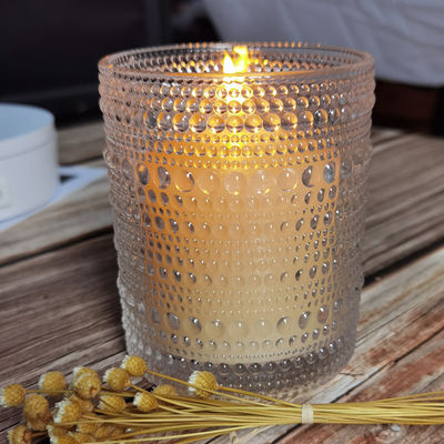 chất lượng Customized Embossed Beads Strings Glass Votive Candle Holders ,  Glass Cylinder Candle Holders nhà máy sản xuất