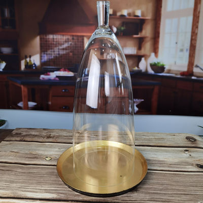chất lượng Transparent Lead Free Handled 21" Glass Dome Cloche nhà máy sản xuất