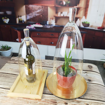 chất lượng Transparent Lead Free Handled 21" Glass Dome Cloche nhà máy sản xuất
