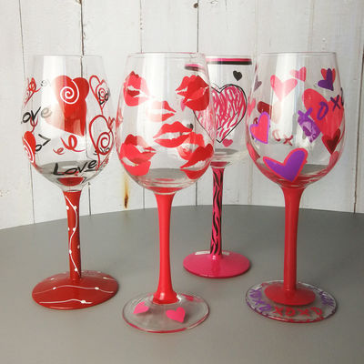 chất lượng FDA Holiday Gift Hand Painted Festival Wine Glass nhà máy sản xuất