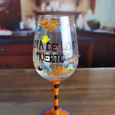 chất lượng FDA Holiday Gift Hand Painted Festival Wine Glass nhà máy sản xuất