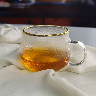 chất lượng Borosilicate Hammered Texture Tumbler Drinking Glasses With Golden Rim nhà máy sản xuất