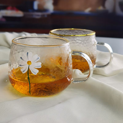 chất lượng Borosilicate Hammered Texture Tumbler Drinking Glasses With Golden Rim nhà máy sản xuất