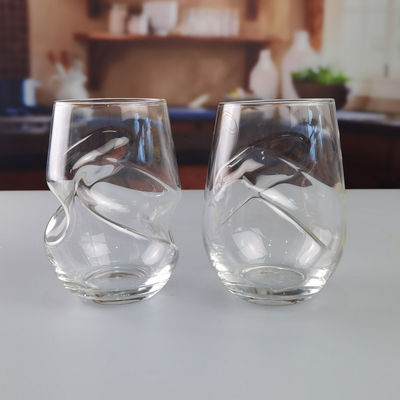 chất lượng Twisted Swirling Crystal Red Wine Glasses 250ml Stemless nhà máy sản xuất