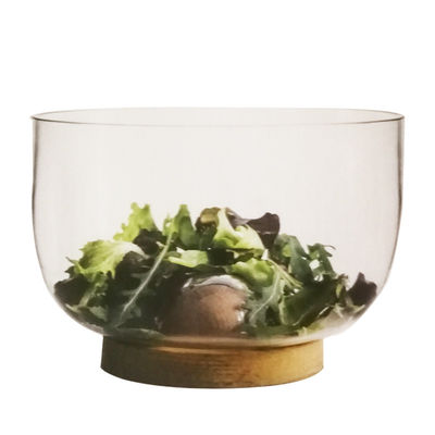 chất lượng 9" crystal salad bowl with solid wood stand peak bottom nhà máy sản xuất